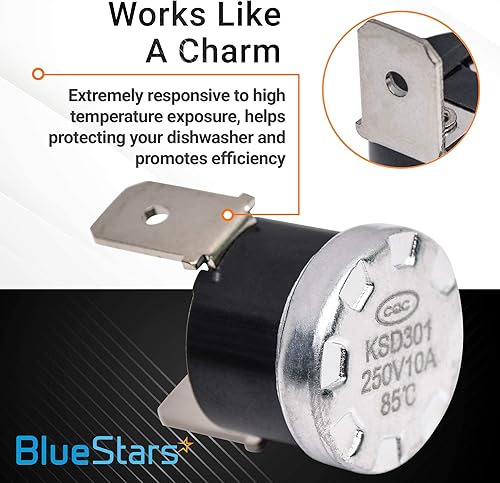 Miniatura 5 de BlueStars - 2 paquetes de termostato de límite alto para lavavajillas 661566 - Ajuste exacto para lavavajillas Whirlpool y Kenmore - Reemplaza