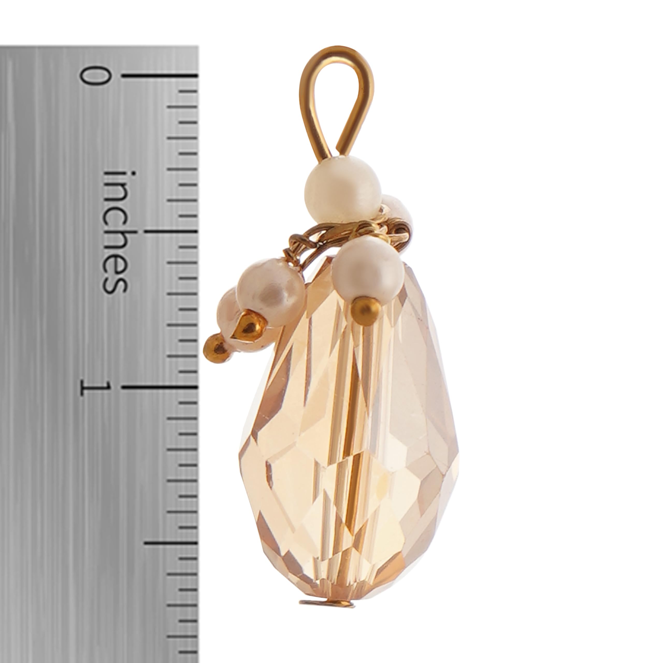 MS ZARIWALA Crystal Beads Hanging Latkan for Saree Pallu, Dupatta & Blouse | Decorative Tassels for Ethnic Wear, Wedding Outfits, Festive Dresses and Craft Projects (Golden, 25 Piece) 2
