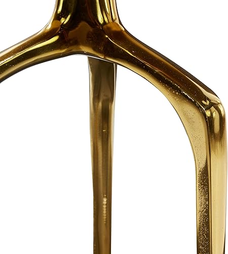 Miniatura 32 de Deco 79 Mesa auxiliar de metal de aluminio inspirada en la bandeja superior con 3 patas de trípode, mesa auxiliar de 16 x 16 x 25 pulgadas, color