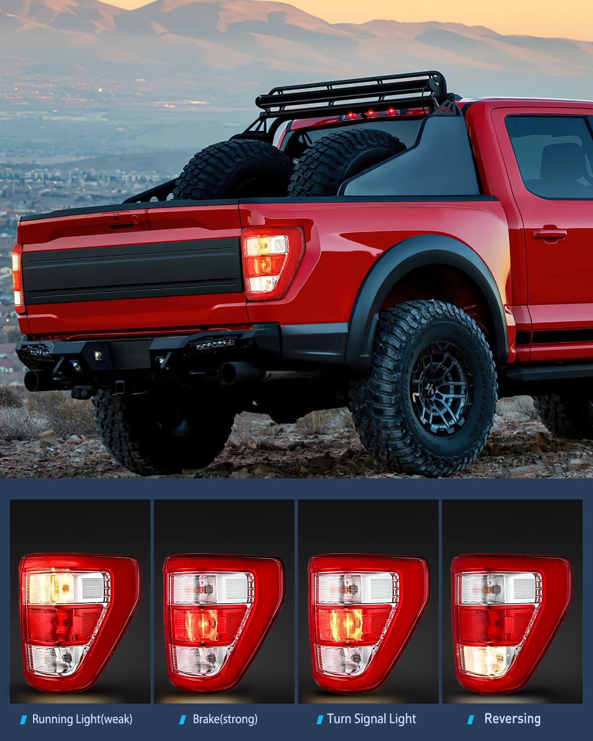 Nilight Taillight Assembly Compatible with 2021 2022 2023 Ford F150 XL Non Blind Spot Model Tail Light Halogen Type Lamp Rear Replacement OE Style Passenger Side