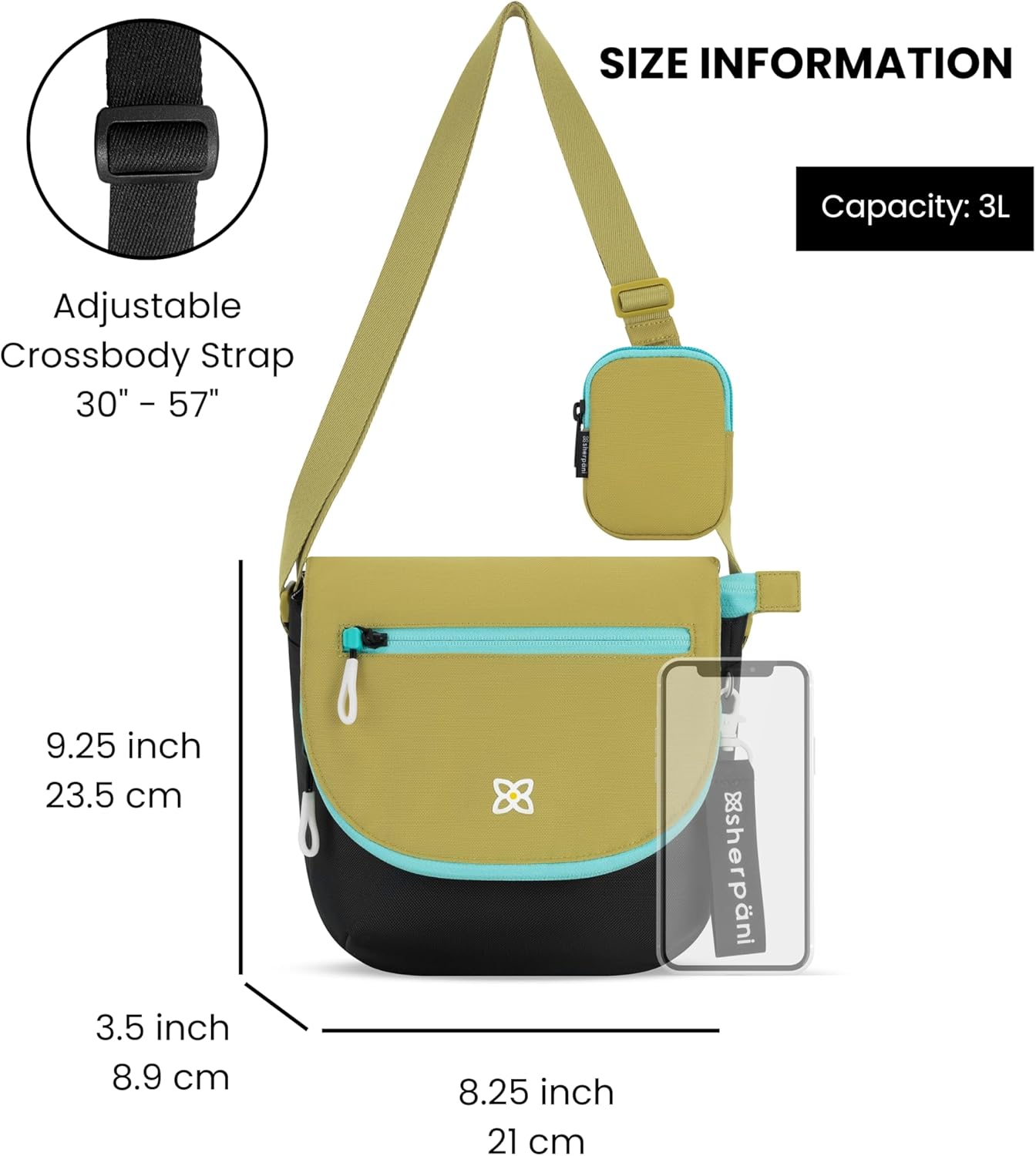 Sherpani Milli, Nylon Flap Crossbody Purse, Medium Shoulder Bag, Travel Crossbody Bags for Women, RFID Protection - Image 3