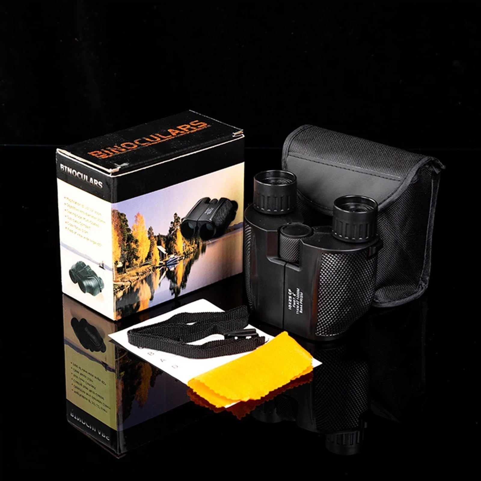 Lunety noktowizyjne 10x25 potężna lornetka 1000M BAK4 FMC daleki zasięg składany Mini teleskop do sportów myśliwskich Outdoor Camping Travel na kemping, piesze wycieczki, polowanie