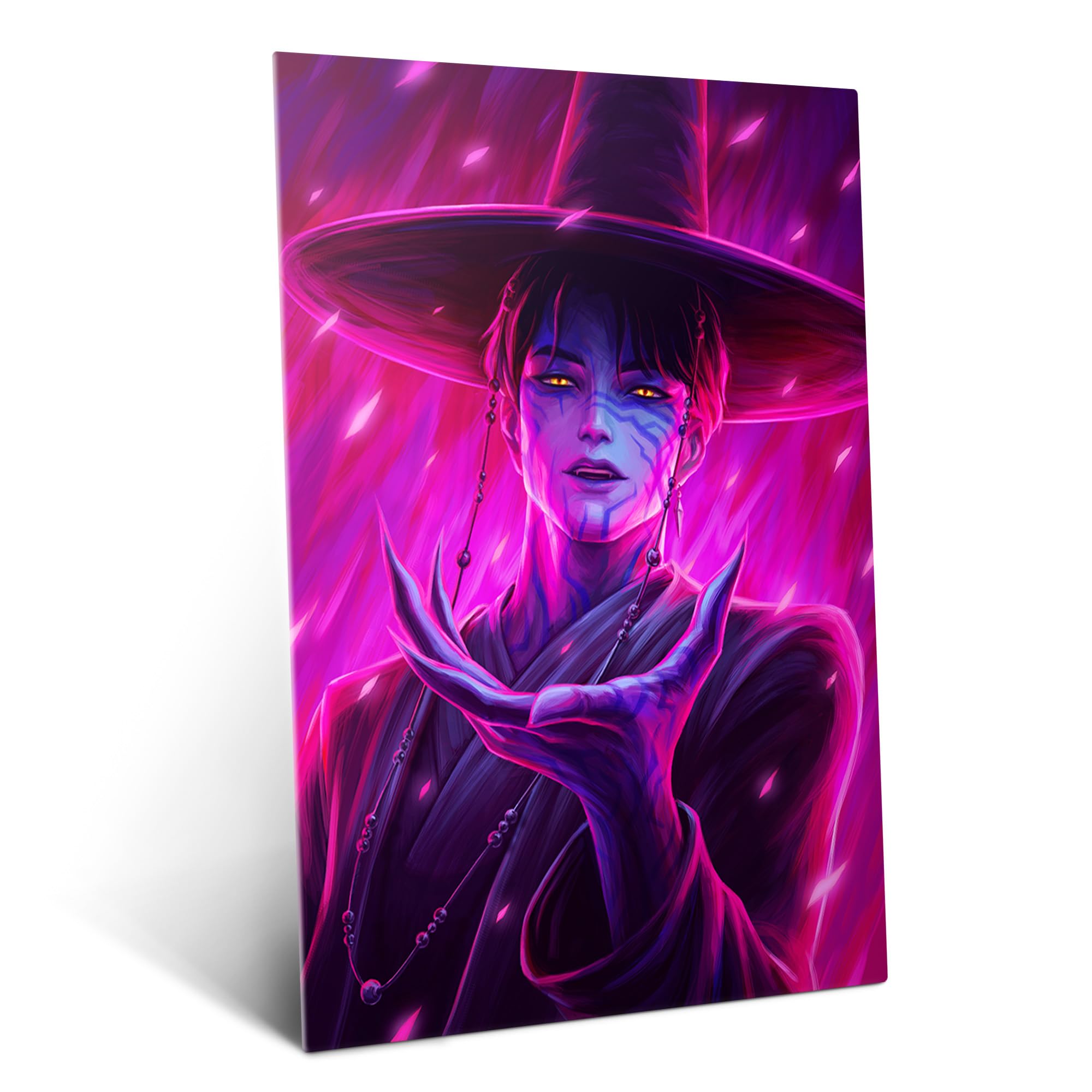 Displate Metallposter KPop Demon Hunters Wandbild - Netflix - Saja Boys - Mystic Neon Jinu - Huntrix K pop Geschenk – Premium Wanddekoration Wand Deko Wohnzimmer Film Poster - 32 x 45 cm