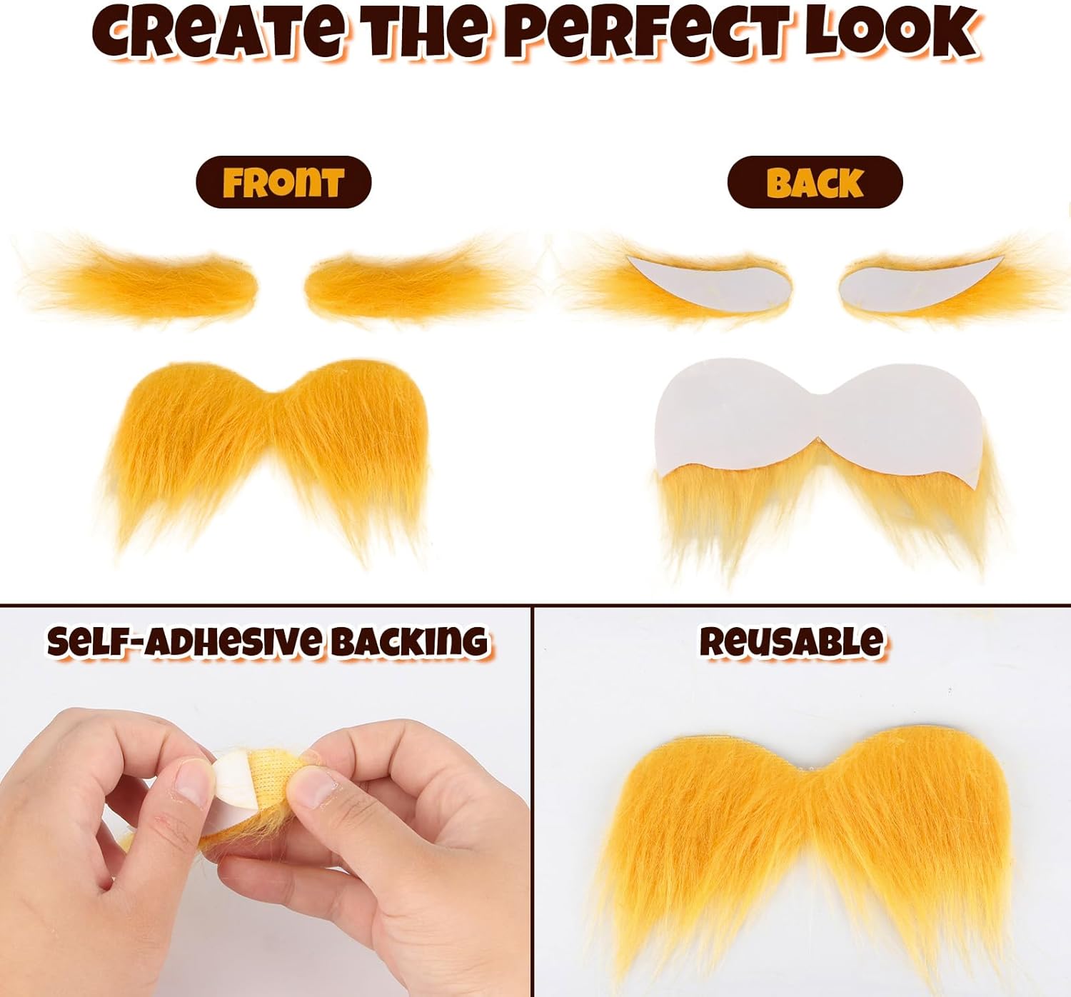 Generic Costumes Orange Man Woman Jumpsuit with Beard and Eyebrows, Slenderman Costume, Lorax Costume, Second Skin Jumpsuit for Halloween, Carnival, Cosplay, Fasching, M