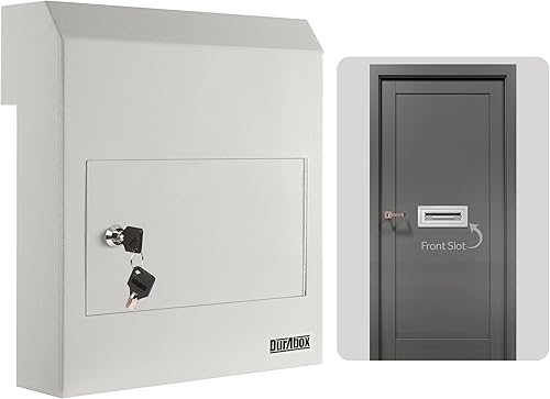 Miniatura 49 de Durabox Caja fuerte de depósito a través de la puerta, 12 x 6 x 15 pulgadas, buzón de acero resistente con cerradura para recibir correo, cheques