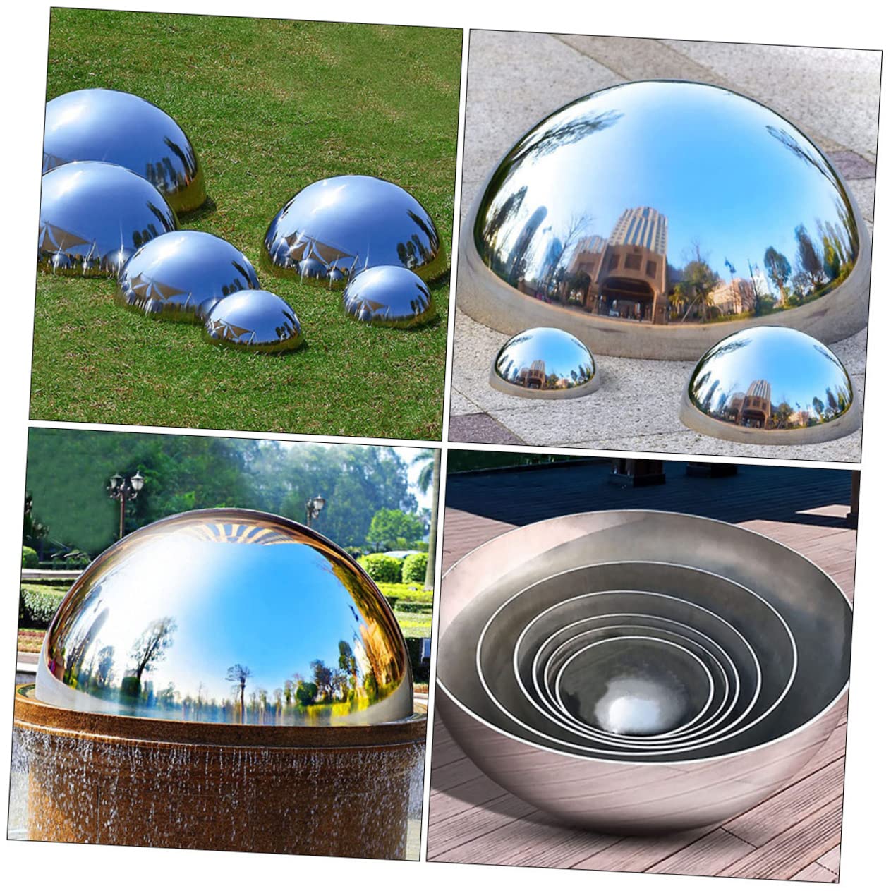 VASE BOULE ACIER INOXYDABLE BRILLANT OR 17,5 cm