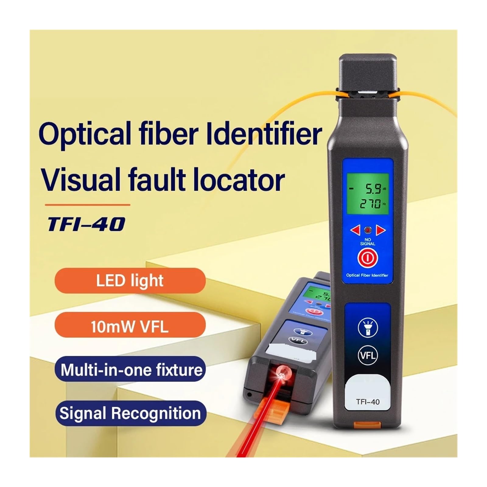Identificador De Fibra Óptica TFI-40V Con VFL De 10 MW