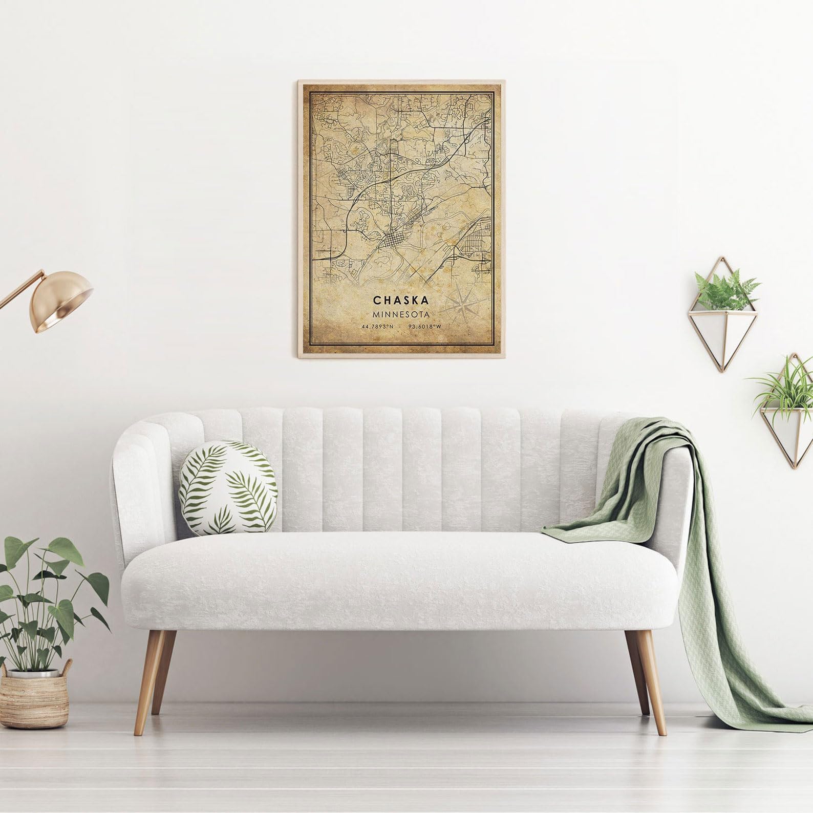 MG Global Rustic Poster of Chaska Minnesota | 11x17 12x18 16x24 24x36 Vintage Unframed Print | Antique Hometown City Wall Art for Gift | Home Office Decor