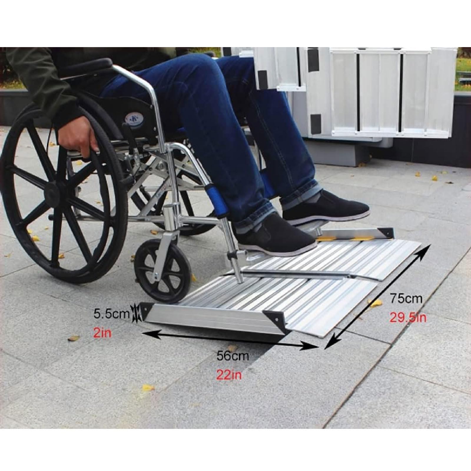Rampas De Carga De 88 Cm / 3 Pies, Tablero De Rampas Plegables Livianas Con Asa, Rampa Portátil For Silla De Ruedas Con Pedal Móvil Rampa Perfecta For Silla De Ruedas For Escalones En El Hogar, Bordil