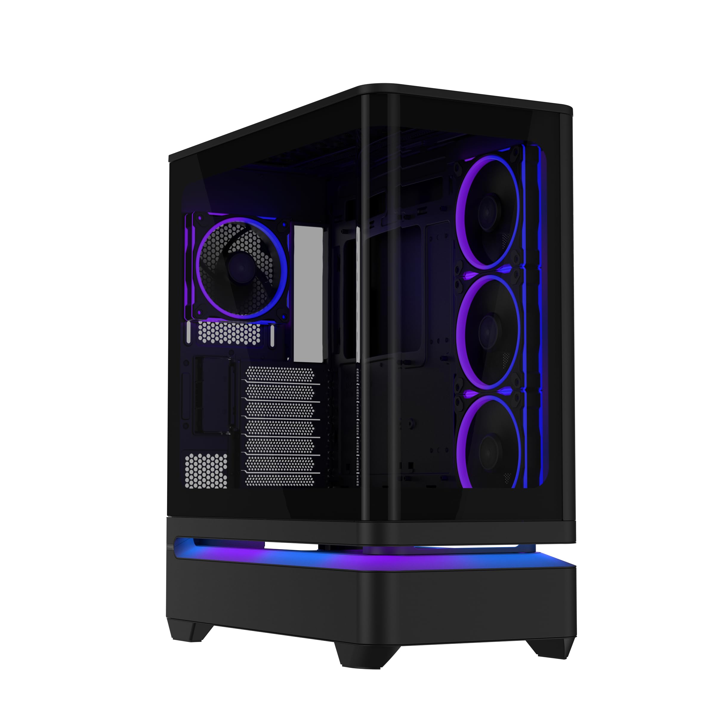 ASUS Prime AP304 - Boîtier PC ATX parnoramique incurvé, 4 Ventilateurs préinstallés, ARGB