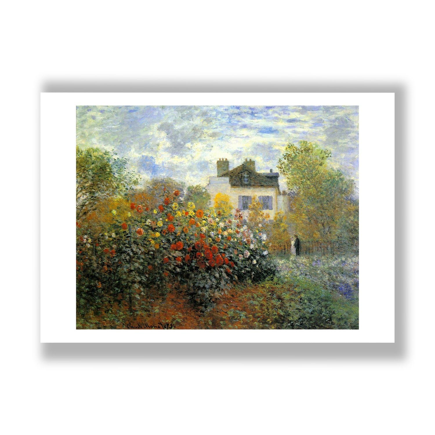 Impression Claude Monet Jardin à Argenteuil grand format mat
