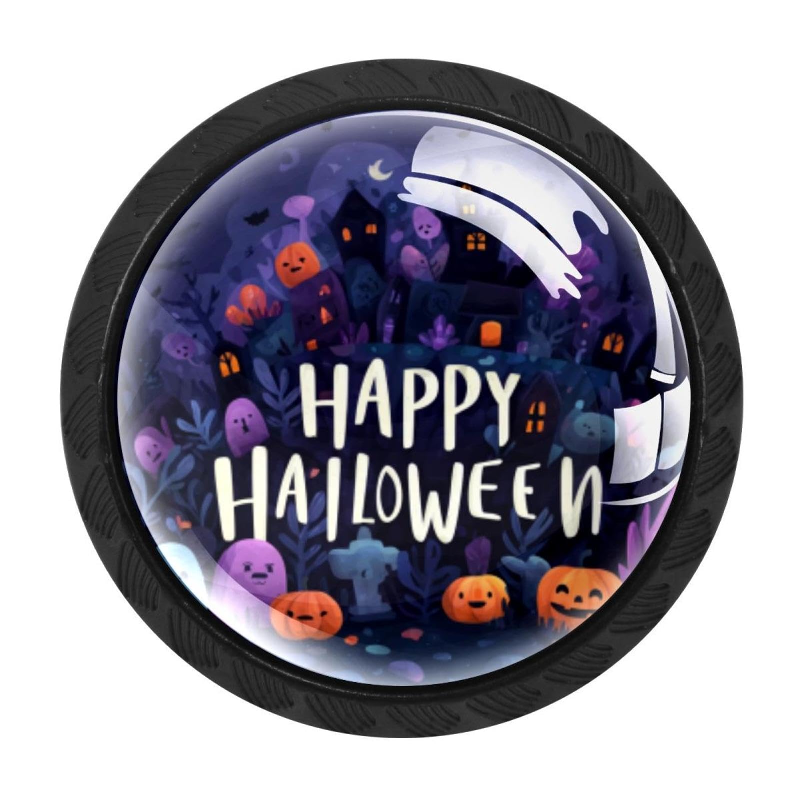 CHENZZZZ 4 Pack Happy Halloween (5) Kitchen Cabinet Knobs Drawer Knobs Door Dresser Handles for Personalized Gifts Great for Any Occasion