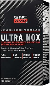 GNC AMP Ultra Nox, Supports Endurance & Performance, Stim-Free, 120 Count