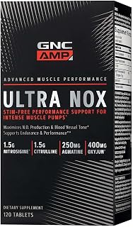 GNC AMP Ultra Nox, Supports Endurance & Performance, Stim-Free, 120 Count