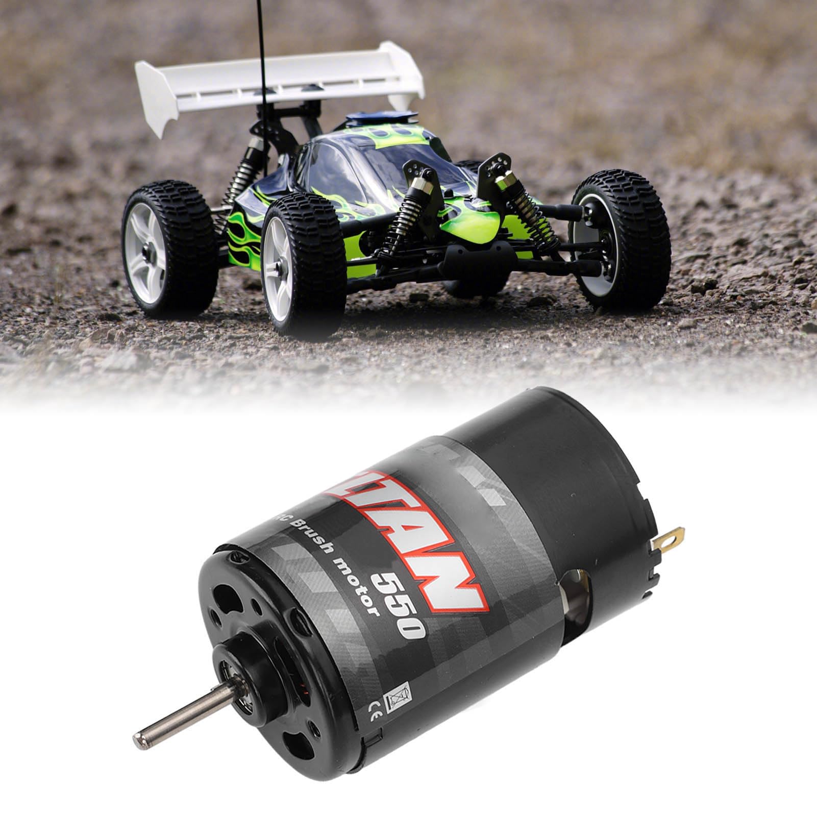Changor Silnik 550 Szybki Silnik Szczotkowany RC z przekładnią redukcyjną do 1/14 1/10 RC Crawler DIY (Akha)
