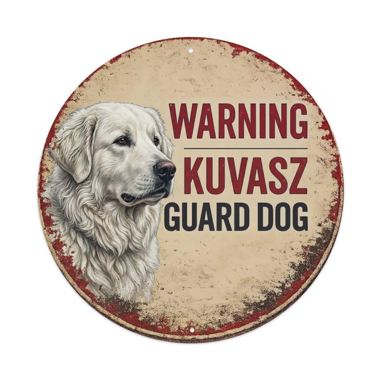 Tgrcjimh Style Metal Tin Sign Vintage Warning Kuvasz
