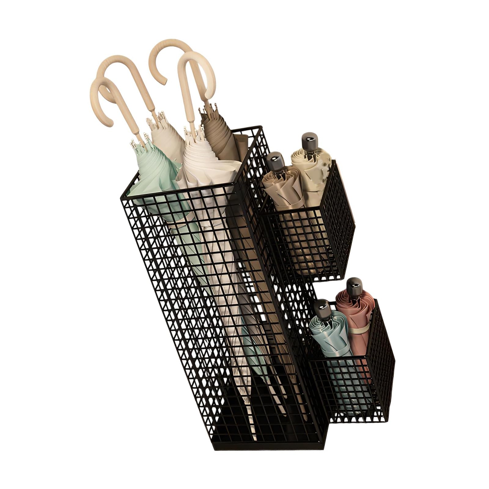 YROHGKPN Rusts Resistant Umbrellas Rack Vertical Space Saving Ventilated Grids Structure for Folding and Household Use Vertical Metal Holder