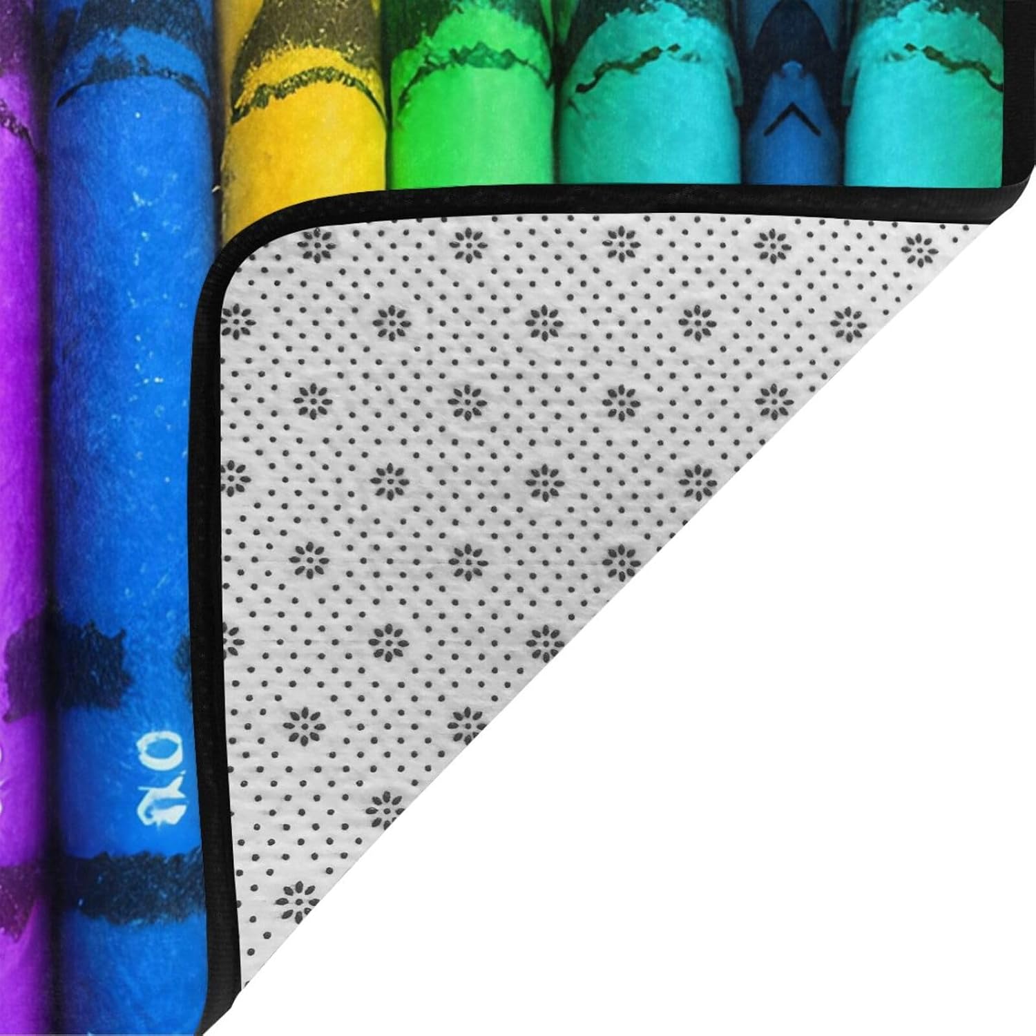 Colored Crayons Printed Floor mat 80x58 inches, Non-Slip Decorative Carpet for Bedroom and Living Room