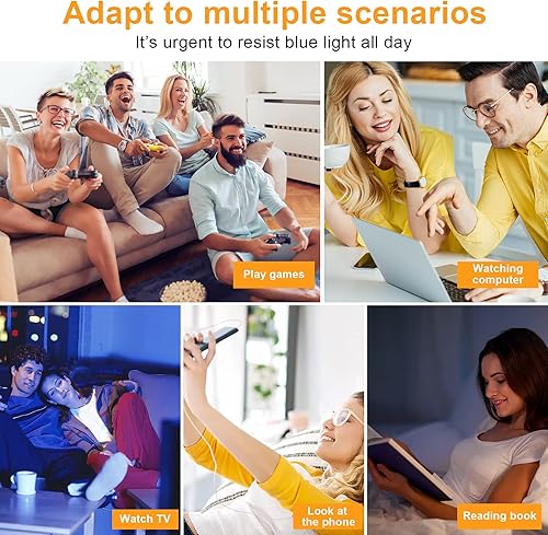 Miniatura 7 de Lentes transparentes para mujeres y hombres, lentes de lectura redondos retro con bloqueo de luz azul con marco ligero, antifatiga ocular, filtro UV