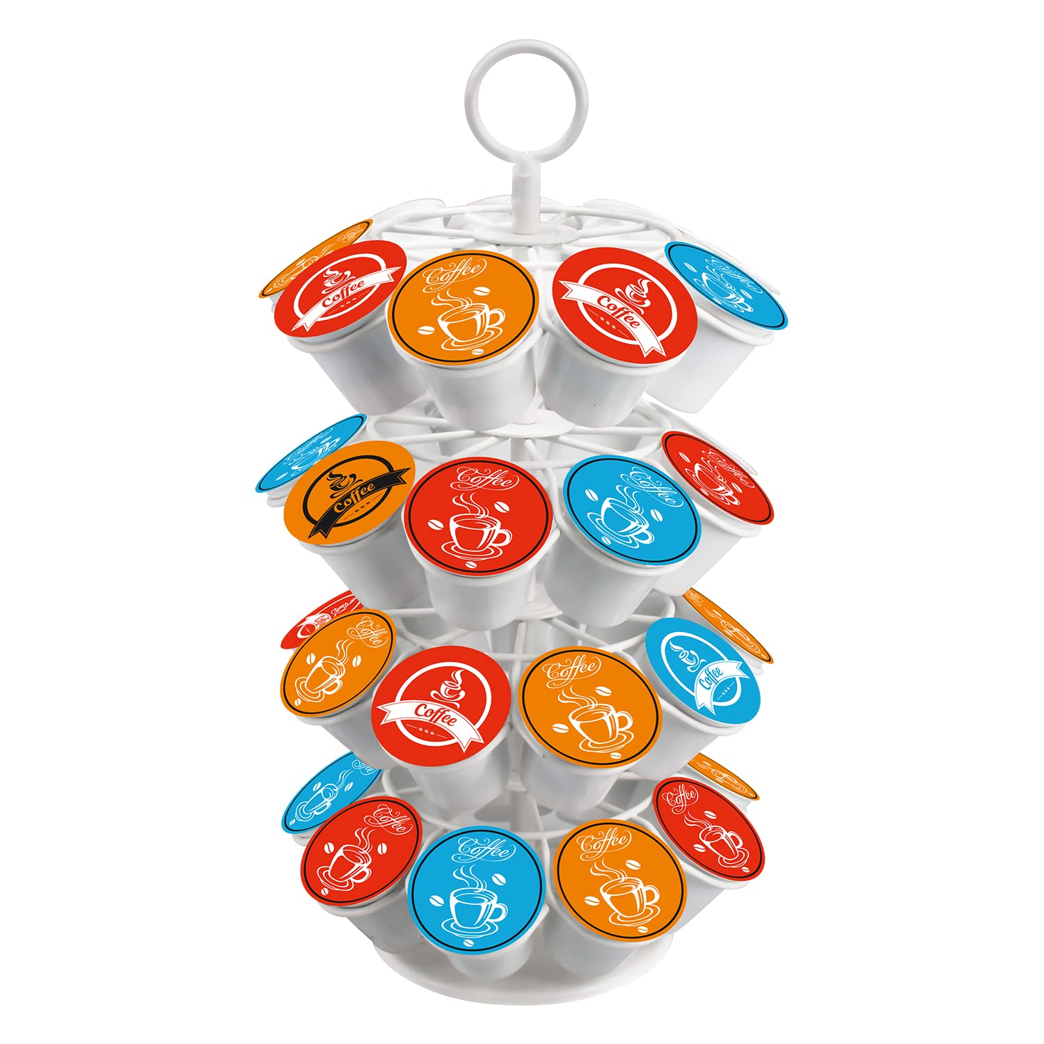Coffee Pod Carousel Holder,Compatible with K-Cups Organizer Compatible with 36 Cup Pods,Spins 360-Degrees