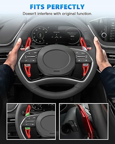 Miniatura 4 de Karltys Extensión de palanca de cambios de aluminio para volante Hyundai Sonata 2020-2023Tucson 2022-2024Santa Cruz 2022-2024, cubierta de cambio de