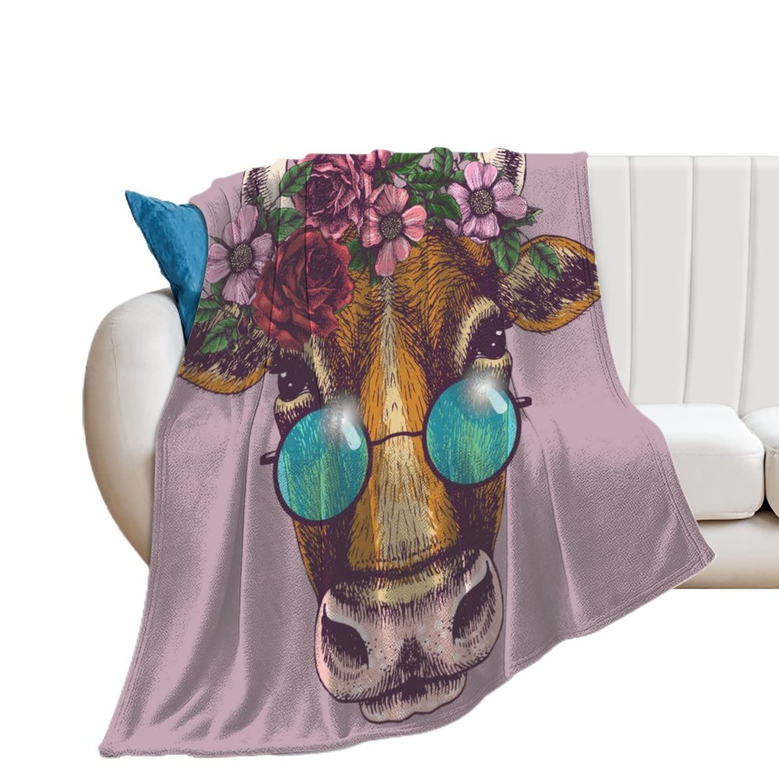 Couverture salon polaire fleur de vache, l'idée cadeau idéale