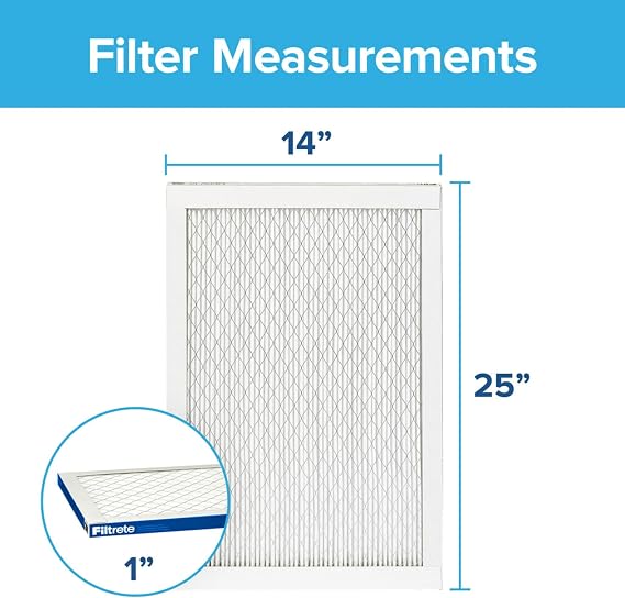 Filtrete 14x25x1 AC Furnace Air Filter, MERV 13, MPR 2200, Elite Allergen, Bacteria & Virus Filter, 3-Month Pleated 1-Inch Electrostatic Air Cleaning Filter, 2-Pack (Actual Size 13.81x24.81x0.78 in)