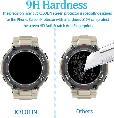 Miniatura 4 de Protector de pantalla de cristal templado para Amazfit T-Rex/Amazfit T-Rex Pro, antiarañazos, antirreflejos, antihuellas, 4 unidades, compatible con