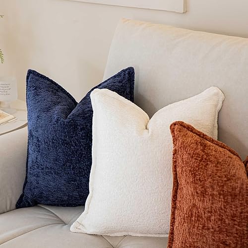 Miniatura 10 de WACOMECO Juego de 2 fundas de cojín de felpilla neutra, con textura suave, decorativas, para sofá, cama, decoración del hogar, 18 x 18 pulgadas,