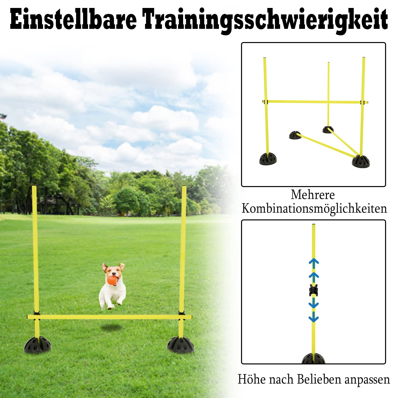 Set di ostacoli multifunzionali, per allenamento condizionale, rimbalzo, dribbling e mobilità, colore: giallo