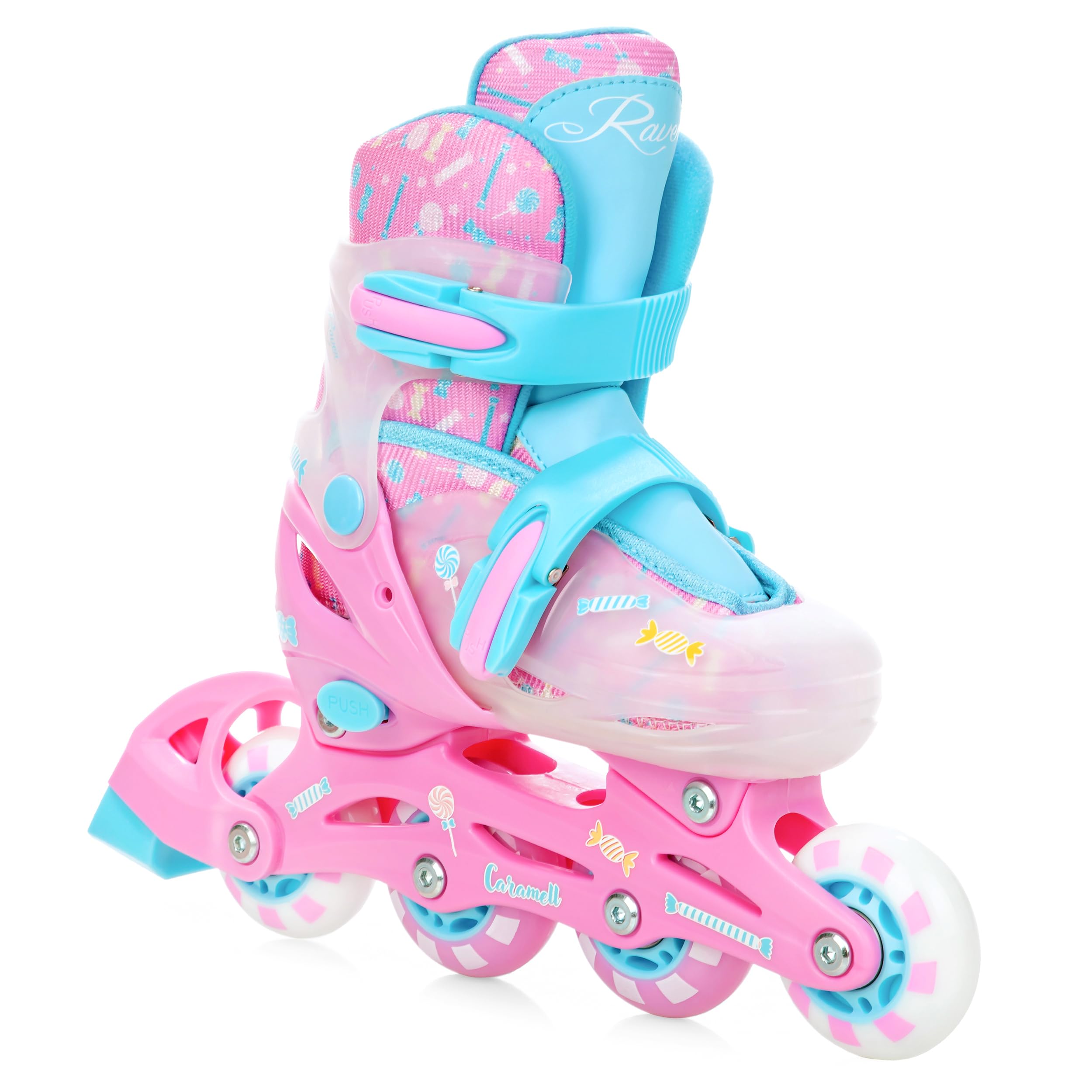 Patines en línea 4 en 1/triskates/Patines de Ruedas/Patines de Hielo Raven Lia Ajustable con Rueda LED