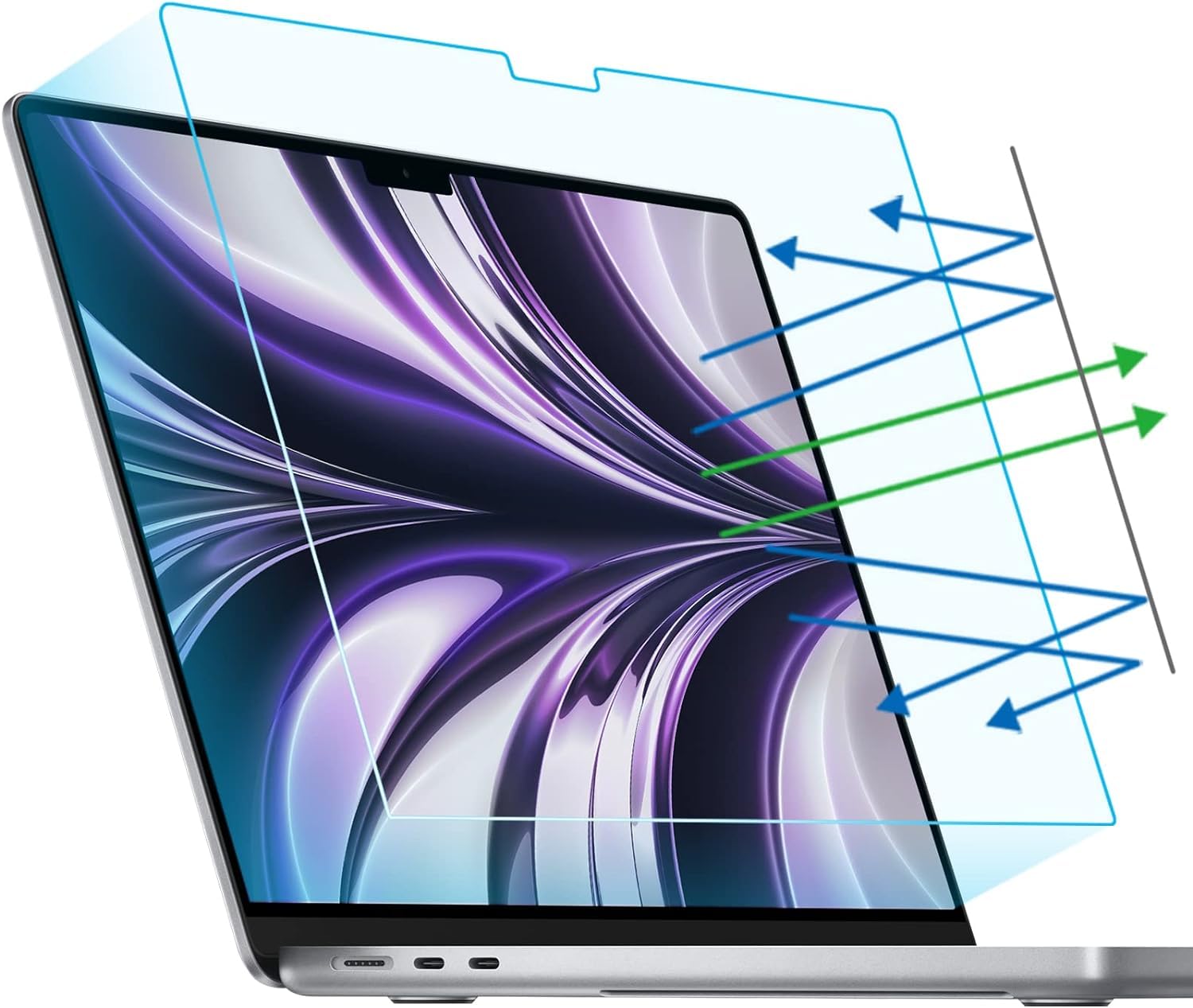 OJOS Anti Blue Light Screen Protector Compatible with MacBook Air 13.6 inch 2024 2022 M3 A3113 M2 A2681, Eye Protection Blue Light Blocking & Anti Glare Screen Protector (B0CYLNZF5H) Amazon Price History, Amazon Price Tracker