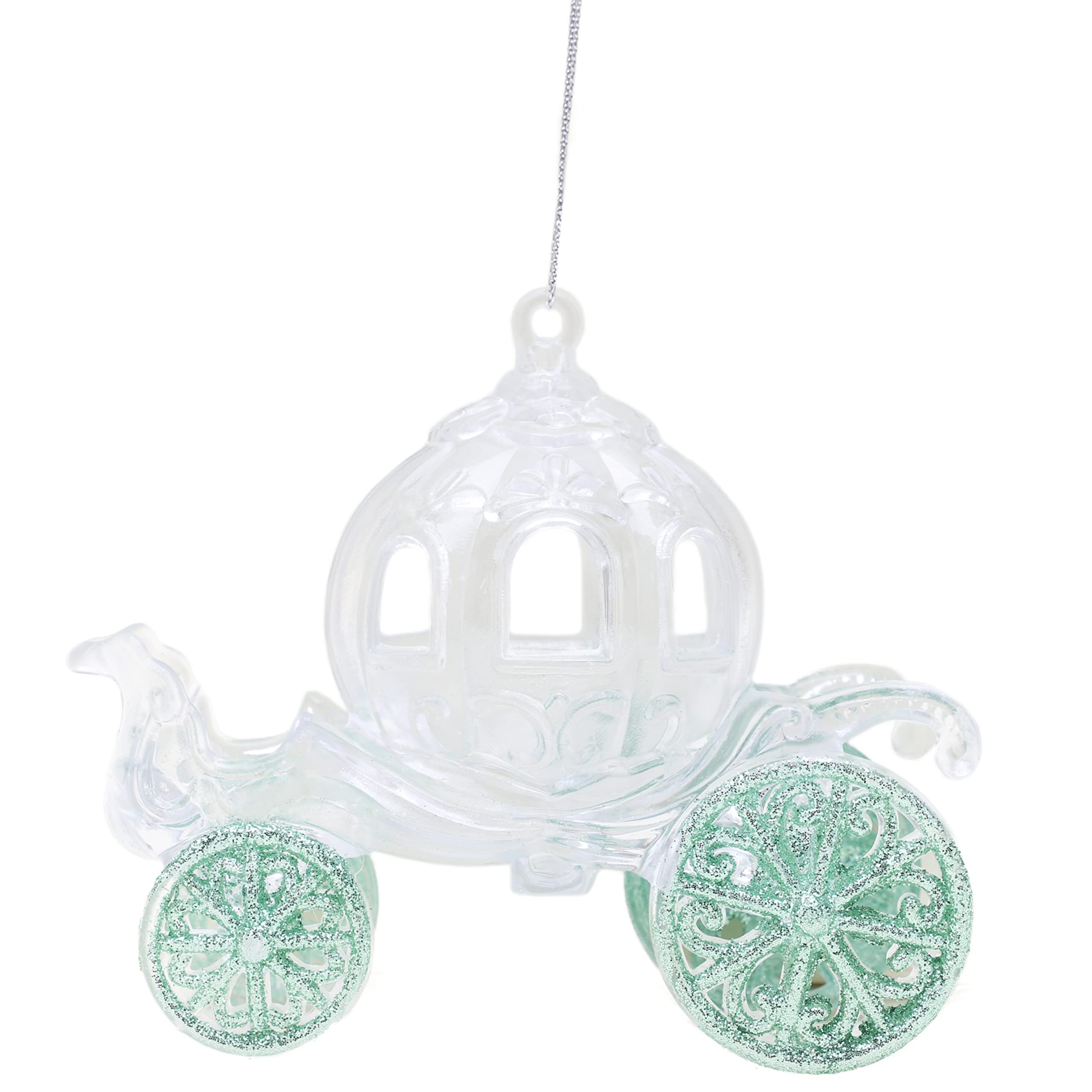 Christmas Concepts Mint Green Christmas Concepts® 10Cm Glitter Decorated Princess Carriage Decoration (, 1)