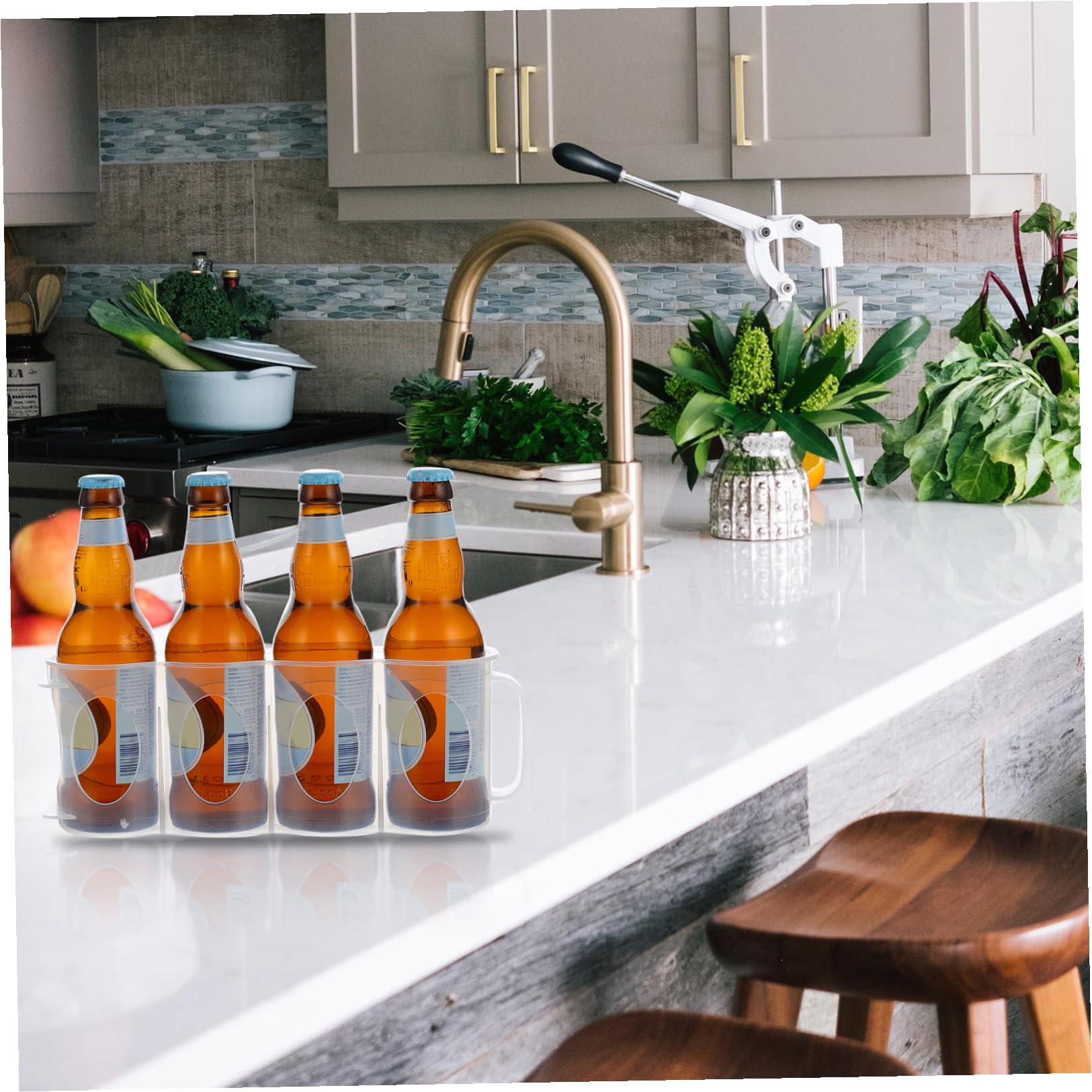 PRETYZOOM 4pezzi Contenitore Per Bevande Organizer Frigorifero Per Lattine e Condimenti Scatola Di Stoccaggio Multiuso Per Cucina e Birra Resistente e Pratico Per Uso Domestico