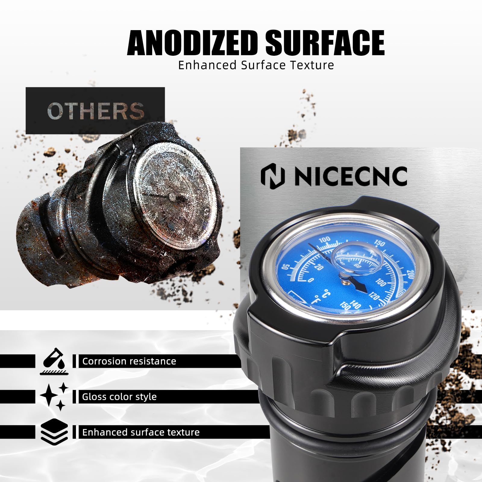 NICECNC Jauge d'huile avec thermomètre et joints toriques compatible avec Harley Iron 1200 XL1200NS 2018-2021, Sportster XR1200 2009-2010, SuperLow XL1200T 2014-2017, vérifier l'ajustement