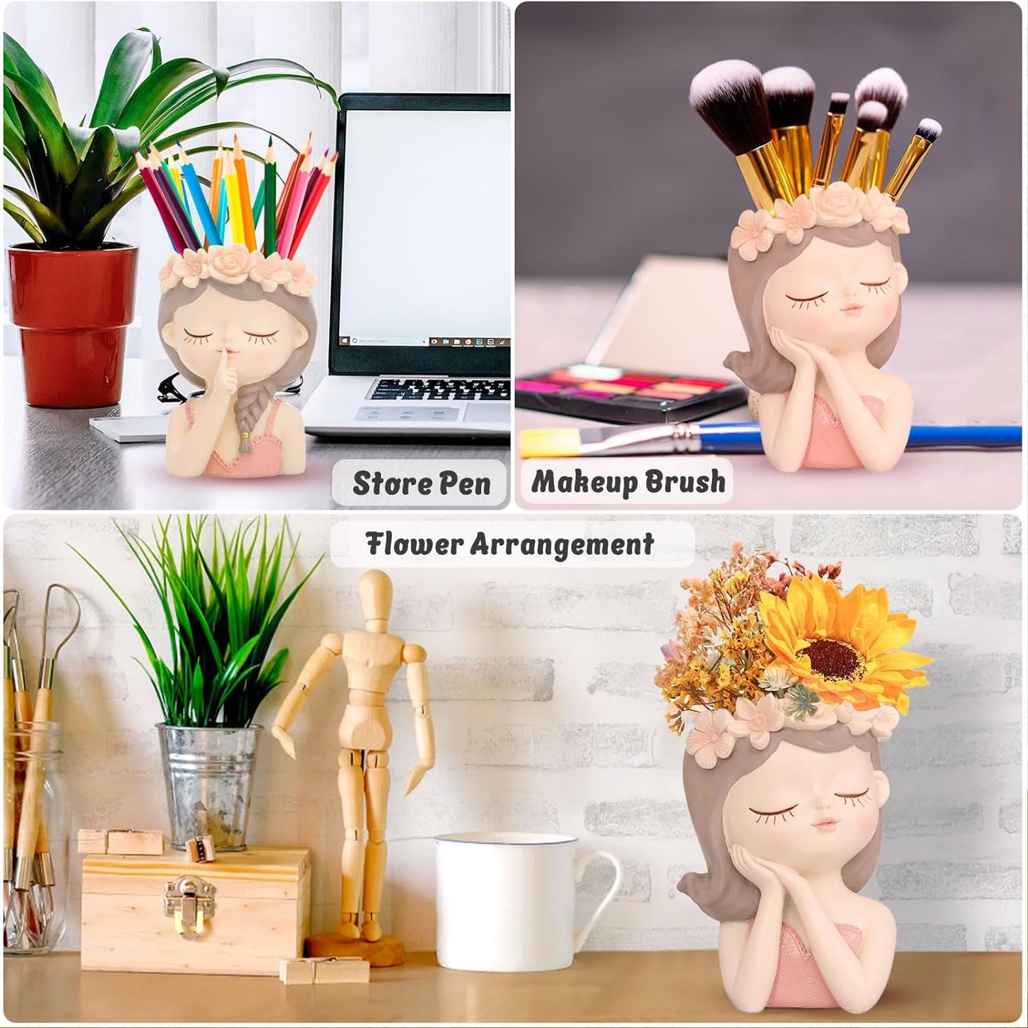 DMOYS Lot De 2 Moules En Silicone 3D Pour Fille - Pour Pot De