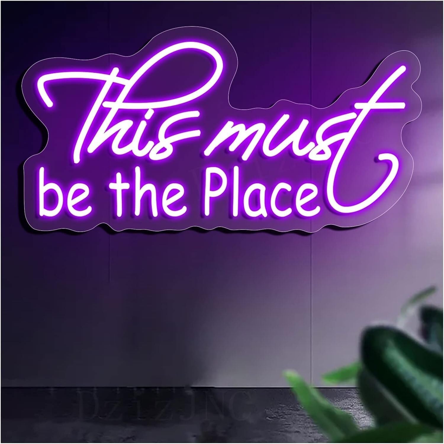 WaiDXn LED Neon Light Sign,Transparent Led Wall Hanging Acrylic Wedding Decor(66X33cm)