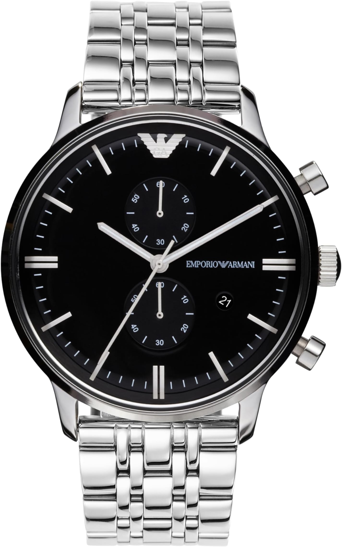 Emporio Armani Herrenuhr , DreizeigerDatumswerk, 43mm Silbernes ...