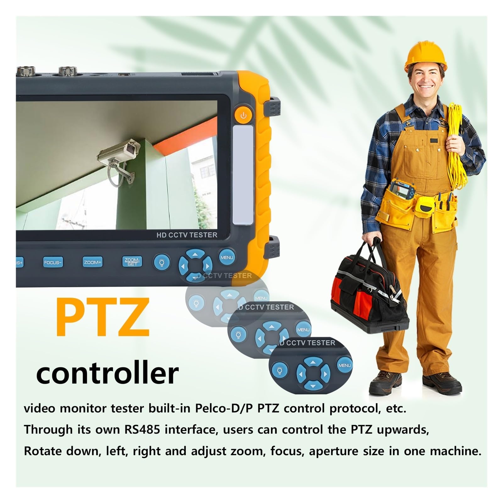 Supporto per tester CCTV per telecamera IP IV8W CCTV Tester 4 In 1 CVBS AHD TVI CVI 8MP CCTV Tester AHD Monitor Video Monitor Tester Test Cavo UTP CCTV Monitor For Fotocamera(IV8W with VGA)