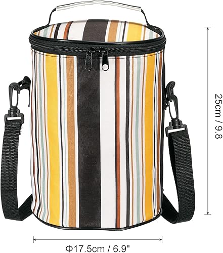 Miniatura 7 de PATIKIL Bolsa de almuerzo aislada de 6.9 x 13 pulgadas con correa para el hombro, tarro de alimentos aislado impermeable, bolsa de almuerzo portátil