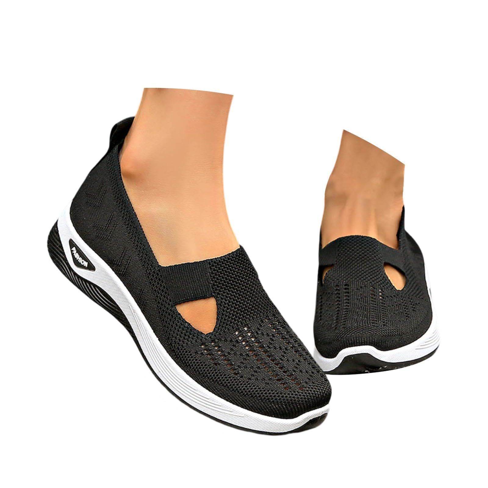 Scarpe Ortopediche Donna, Senza Lacci Sneakers Morbide Comode Ginnastica Scarpe Traspiranti Estive Sportive Sneakers Leggere Antiscivolo Camminare per Diabetici Slip on da Corsa Antiscivolo