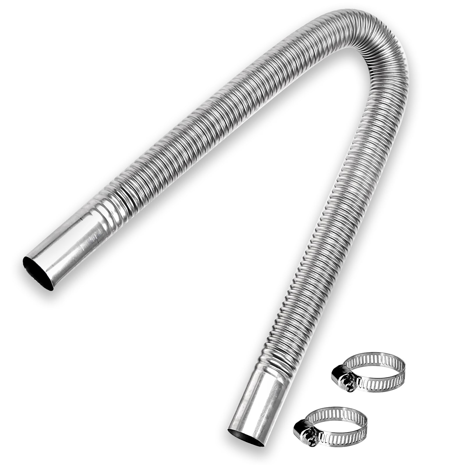 KXKZREN Stainless Steel Exhaust Pipe 24.5mm Inner Diameter Exhaust Extension Tube for Air Diesel Parking Heater, Fit to 24mm Thru Hull Exhaust Tube, Length 23.6"