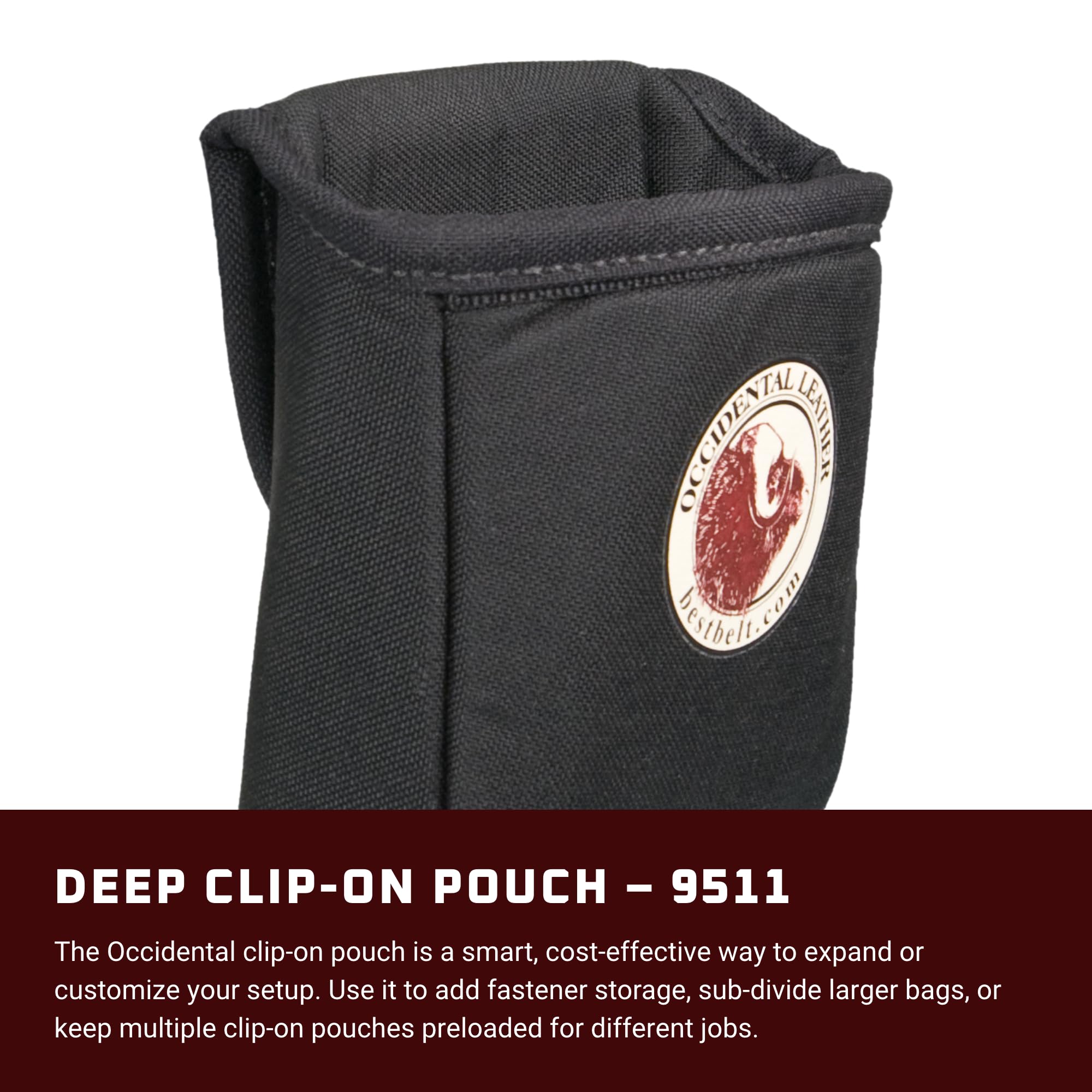 Occidental Leather Deep Clip-On Pouch - Black - Fits Up to 2” Work