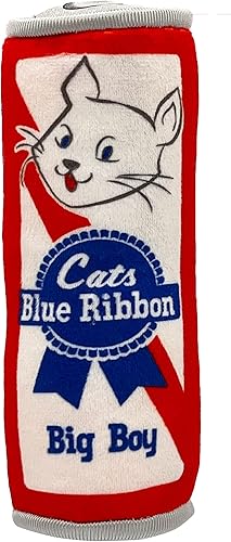 Huxley & Kent H&K Kicker - Juguete para gatos Cinta azul para gatos Juguete grande y fuerte relleno de hierba gatera Juguete de peluche y