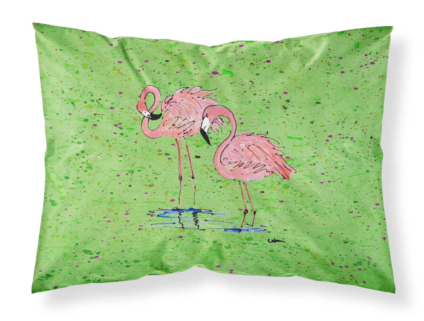 Taie d'oreiller absorbe la transpiration motif flamingo multicolore en tissu standard grande