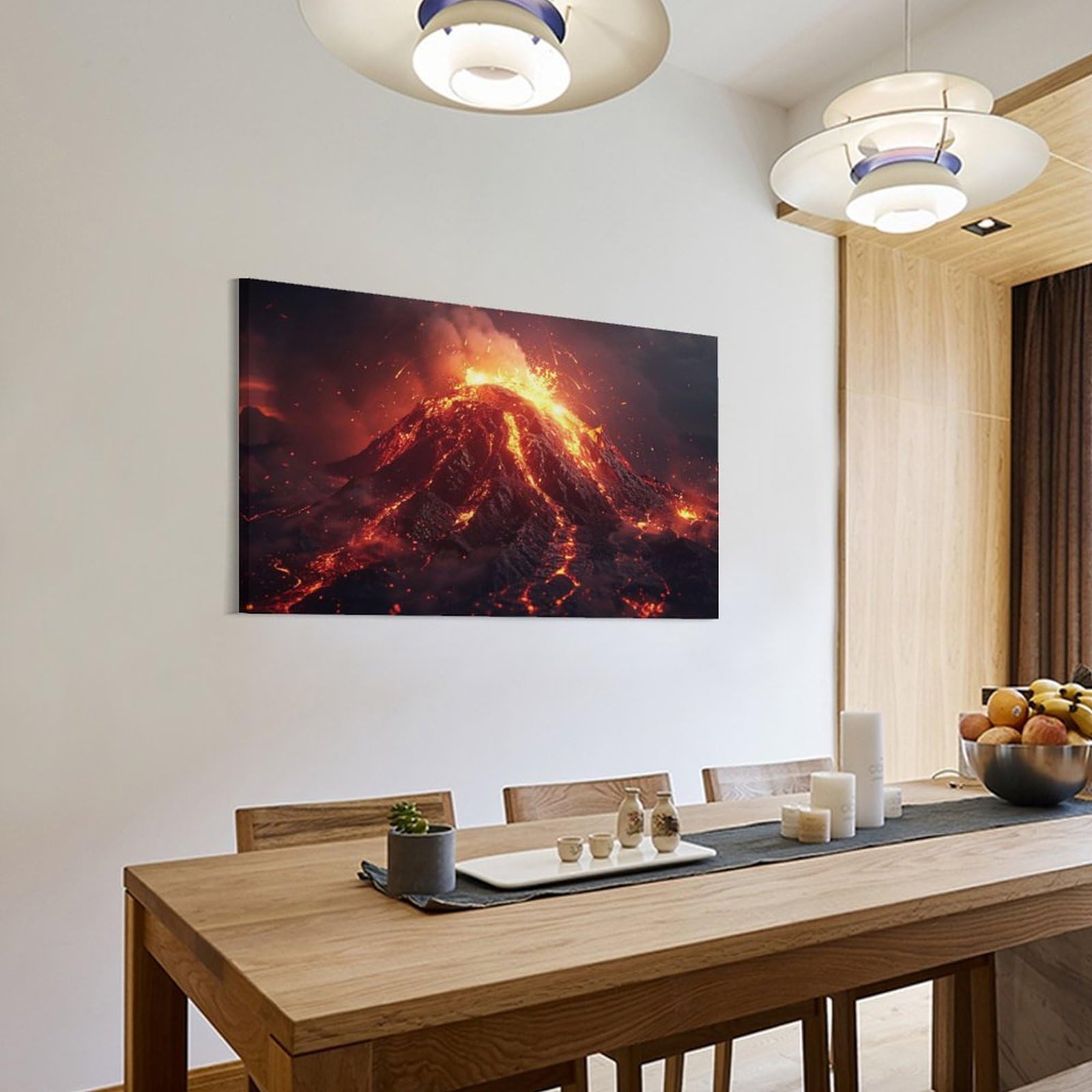Amazon.co.jp: 絵画 火山噴火の風景 アートパネル ポスター 雄大な自然