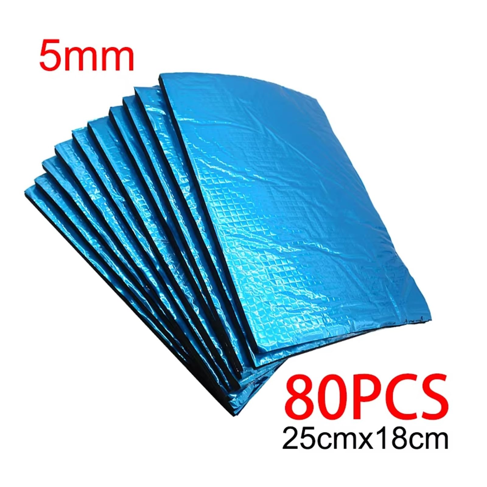 Panel de aislamiento térmico para coche Algodón del aislamiento sano y de calor usado en el coche, temperatura ruido 30/50/80/100 Hojas 25x18cmx5m m(80pcsC)