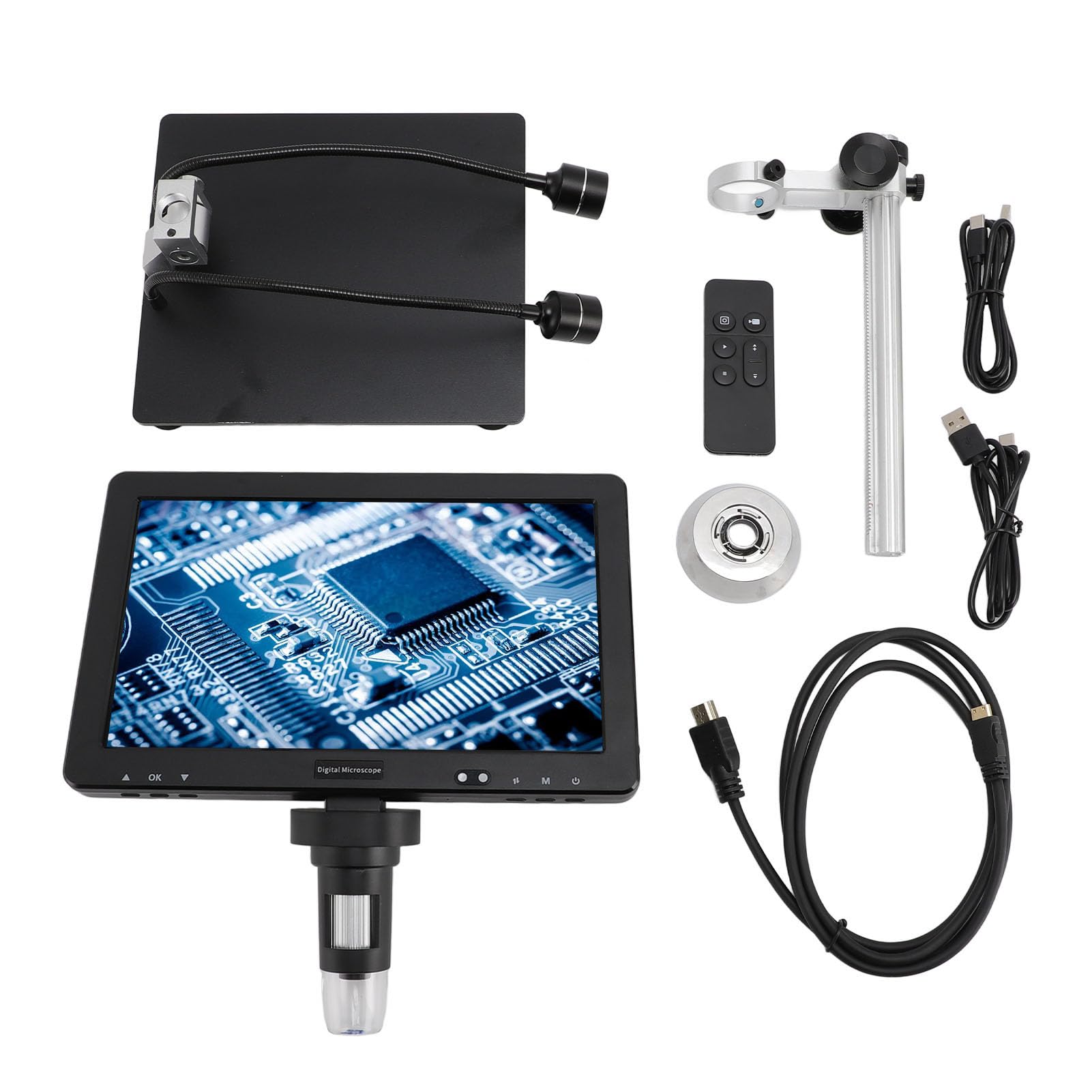 10. Zoll LCD Digitalmikroskop 1500x 20 MP Mikroskop -Vergrößerung mit 8 LED -Leuchten Fernbedienung HD Multimedia Interface Cable Digital IS Microskop 10 mit Zoll Digital