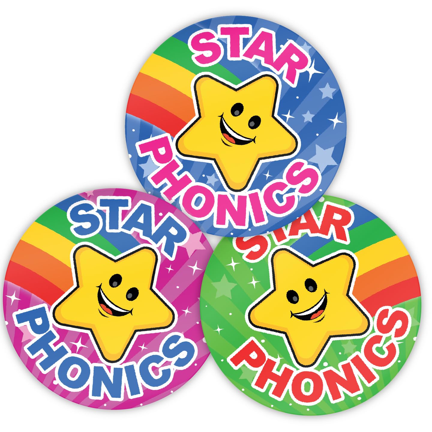 Stone Melon School Reward Stickers 144 Phonics Star Stickers 30Mm Round Awards Nursery Teachers Parents Children Kids