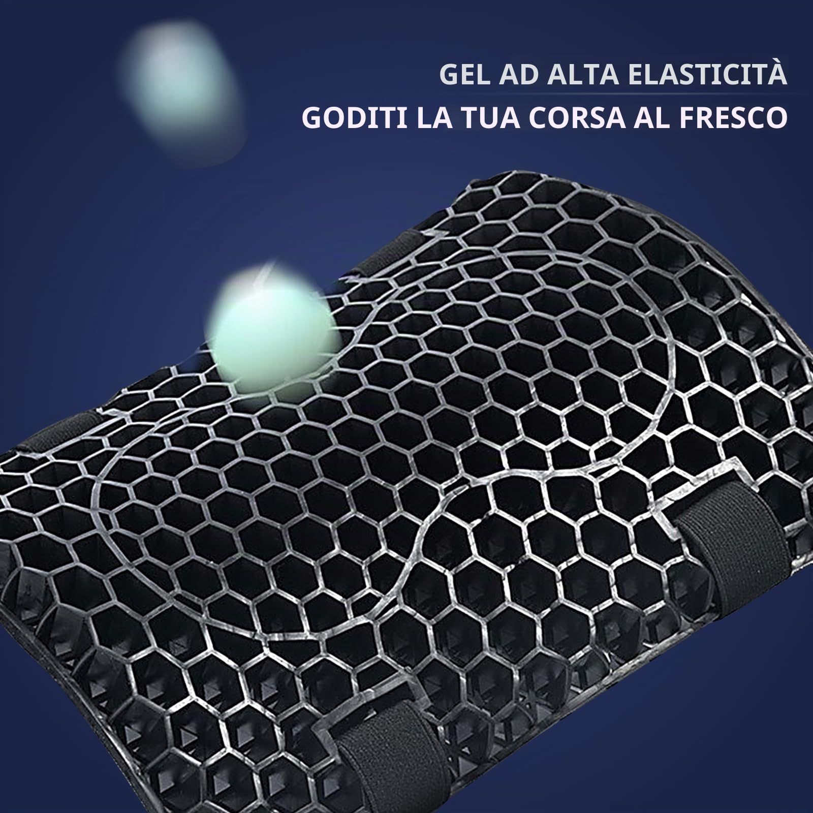 Cuscino per sedile in gel per moto, disponibile per passeggeri anteriori/posteriori, struttura a nido d'ape, traspirante, antiscivolo, assorbimento degli urti, adatto per guida a lungo termine